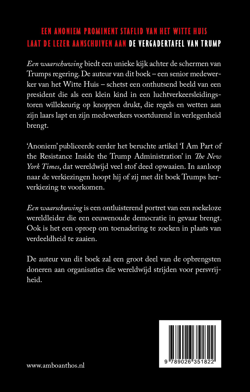 Achterkant van Een waarschuwing