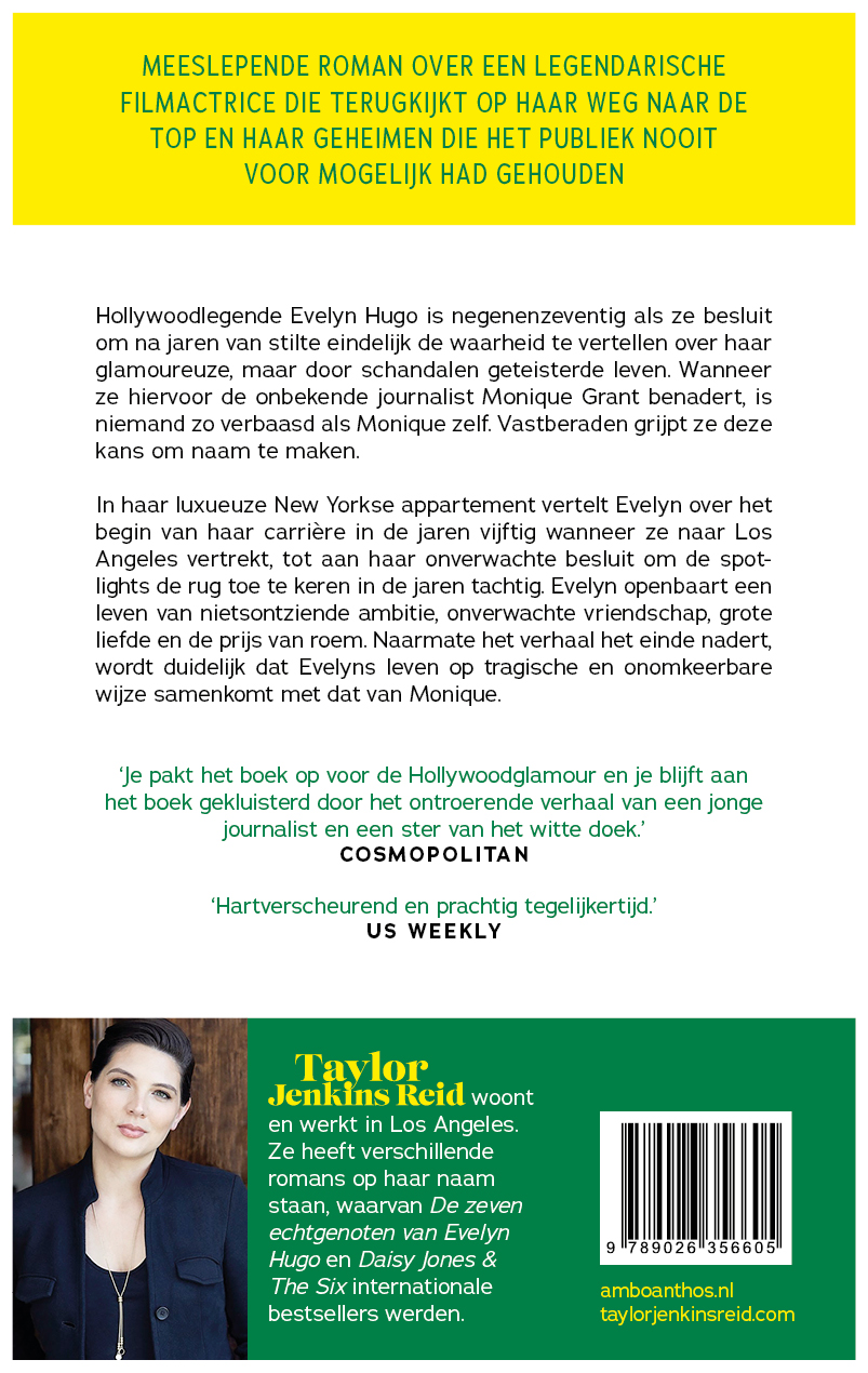 Achterkant van De zeven echtgenoten van Evelyn Hugo