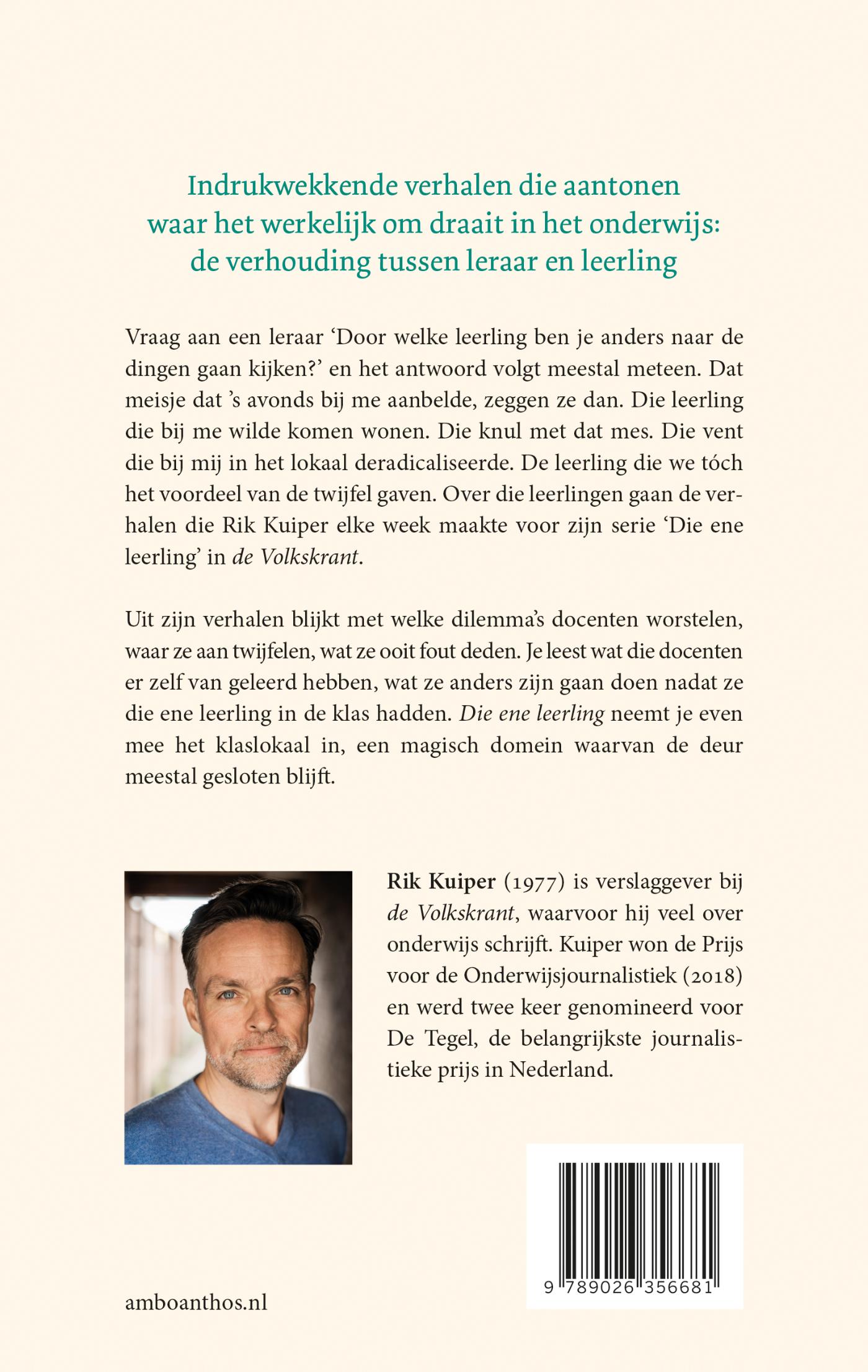 Achterkant van Die ene leerling