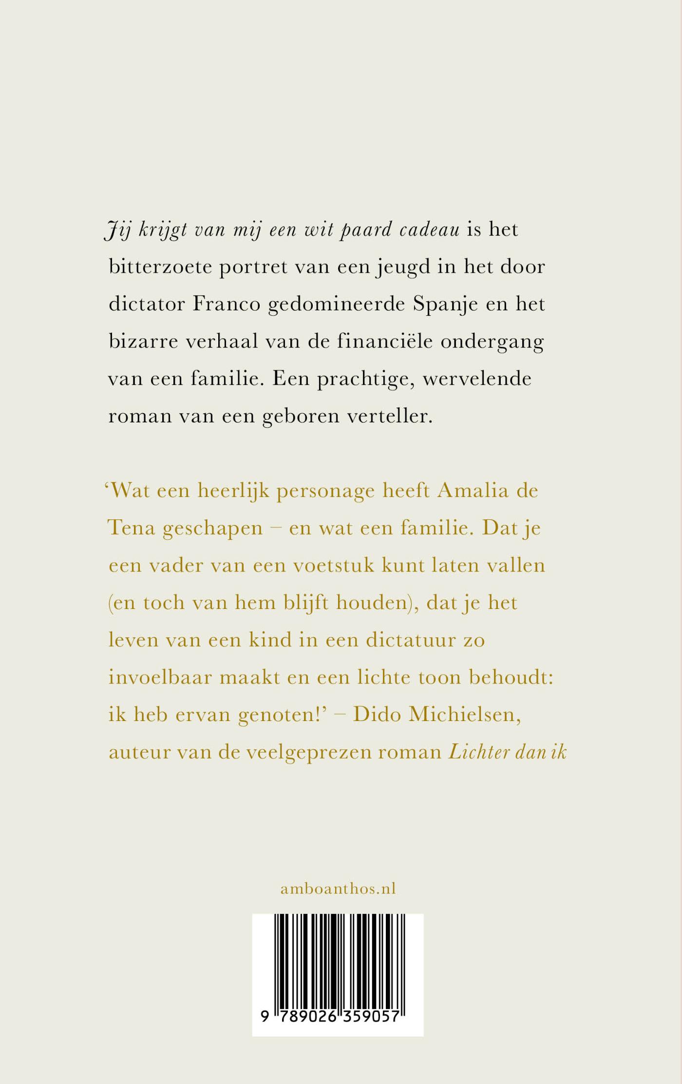 Achterkant van Jij krijgt van mij een wit paard cadeau