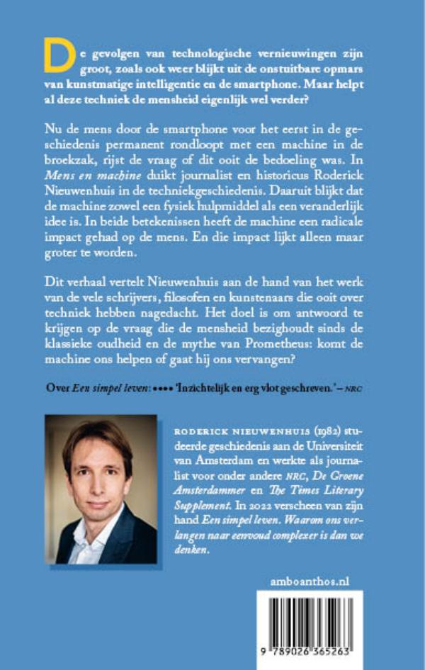 Achterkant van Mens en machine