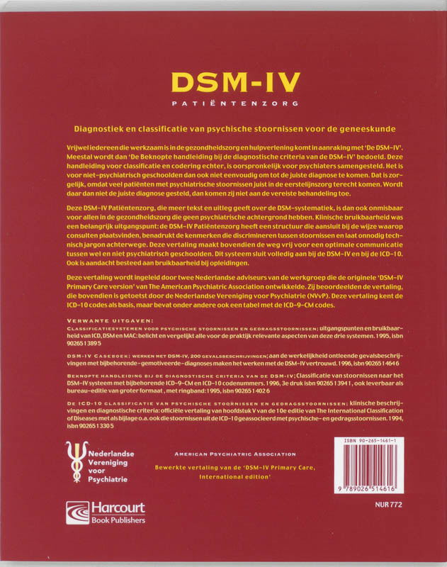 Achterkant van DSM-IV patientenzorg