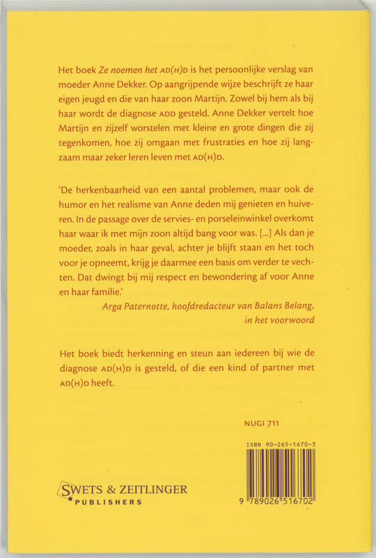 Achterkant van Ze noemen het AD(H)D
