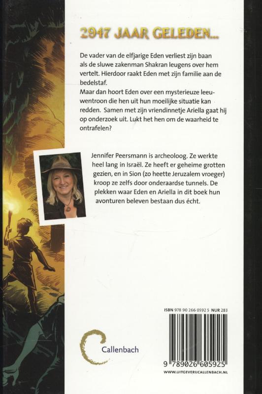Achterkant van Het mysterie van de leeuwentroon