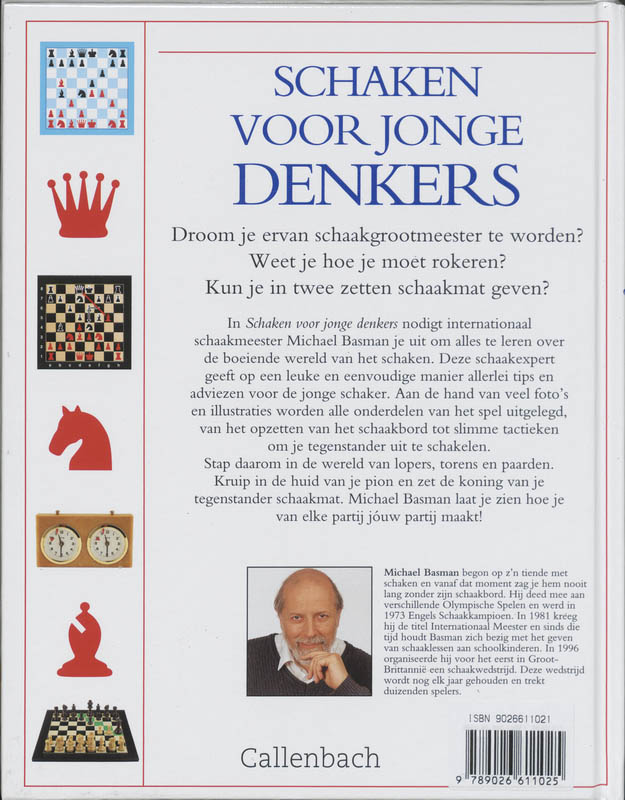 Achterkant van Schaken voor jonge denkers
