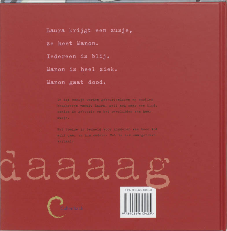 Achterkant van Dag Manon, daaaag