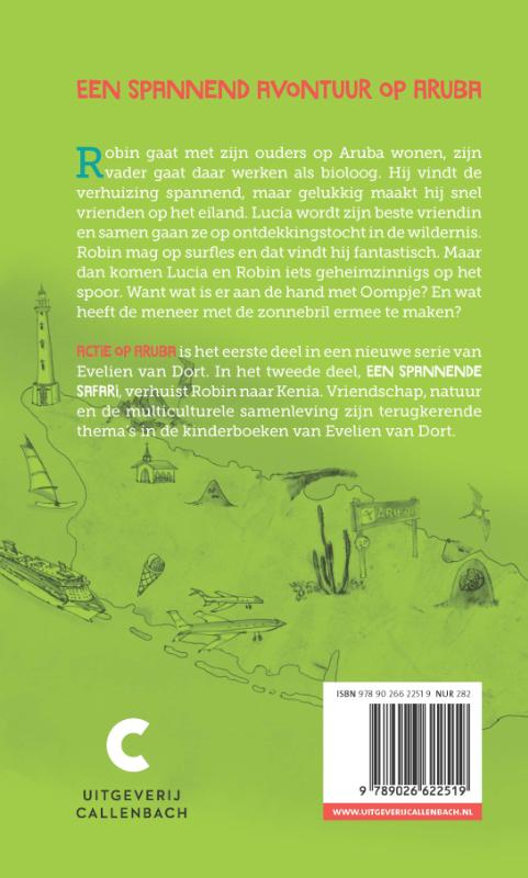 Achterkant van Actie op Aruba