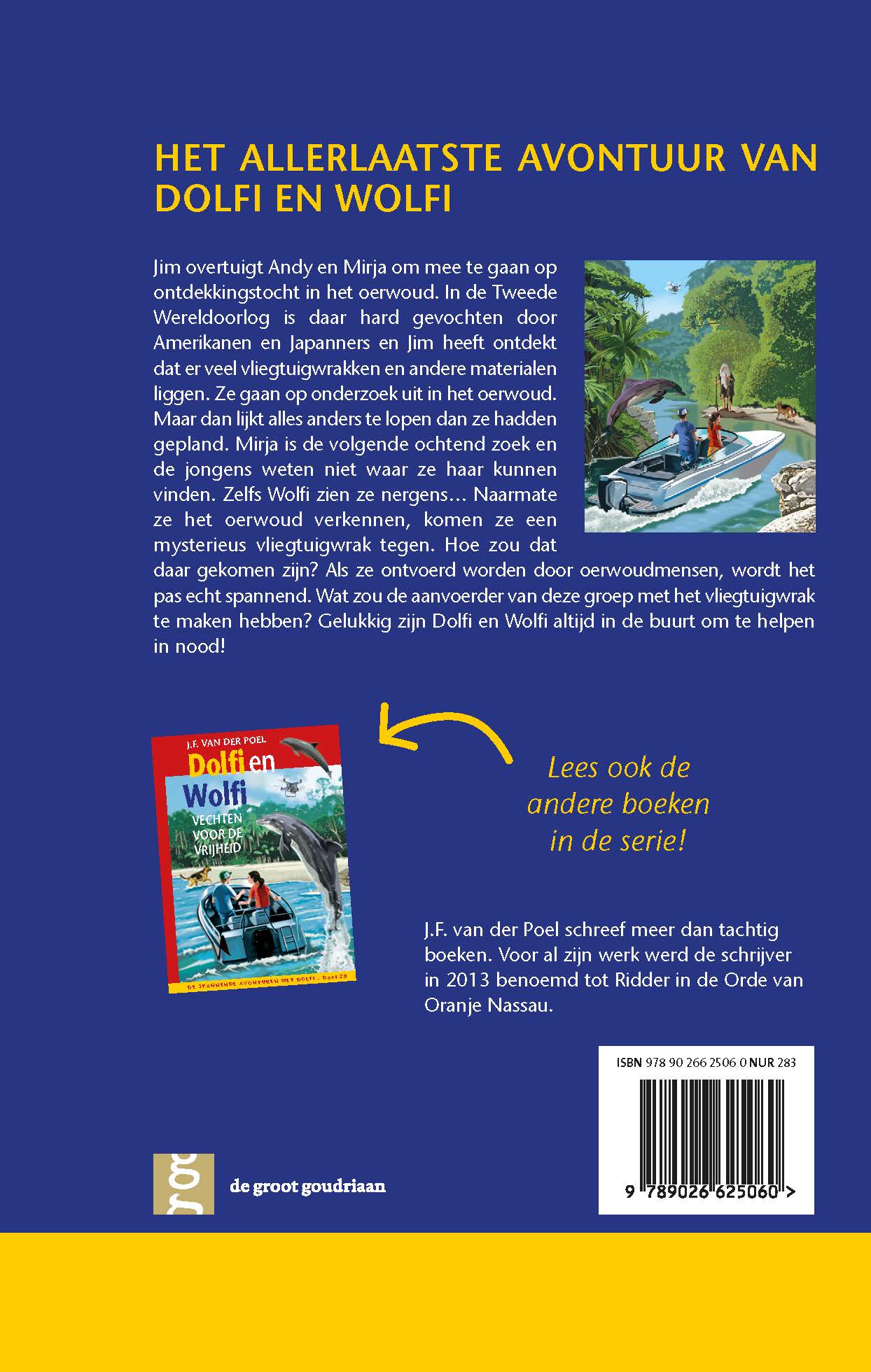 Achterkant van Dolfi en Wolfi en de oerwoudman