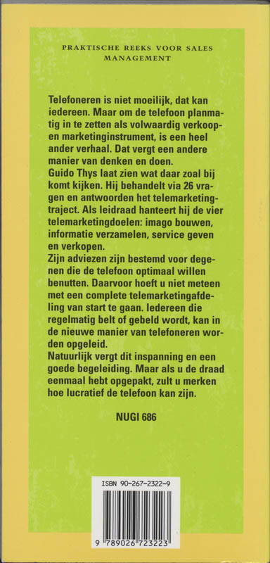 Achterkant van 26 praktische telemarketing-adviezen