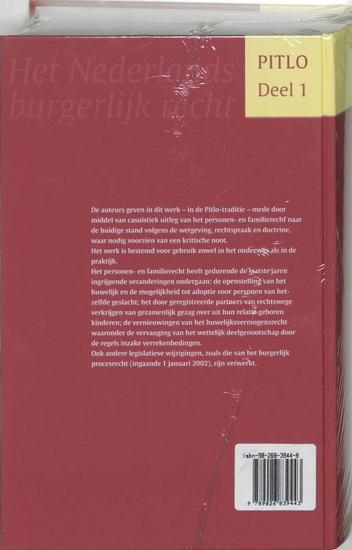 Achterkant van 1 Personen- en familierecht