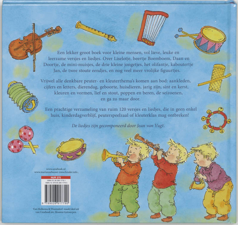 Achterkant van Liedjes en versjes voor de kleintjes