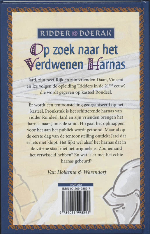 Achterkant van Op zoek naar het Verdwenen Harnas