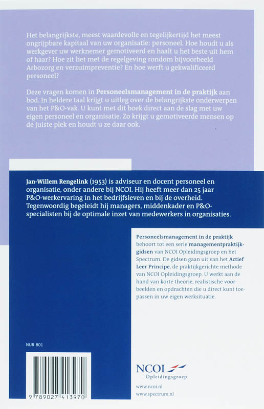 Achterkant van Personeelsmanagement in de praktijk