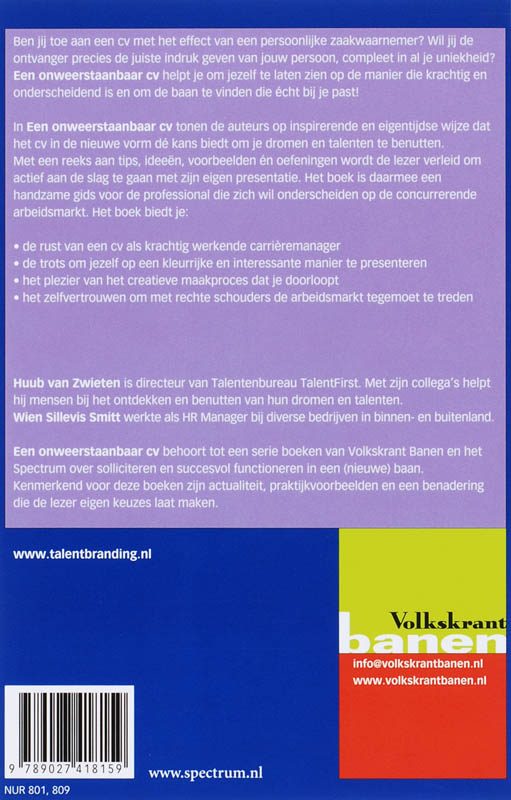 Achterkant van Een onweerstaanbaar cv