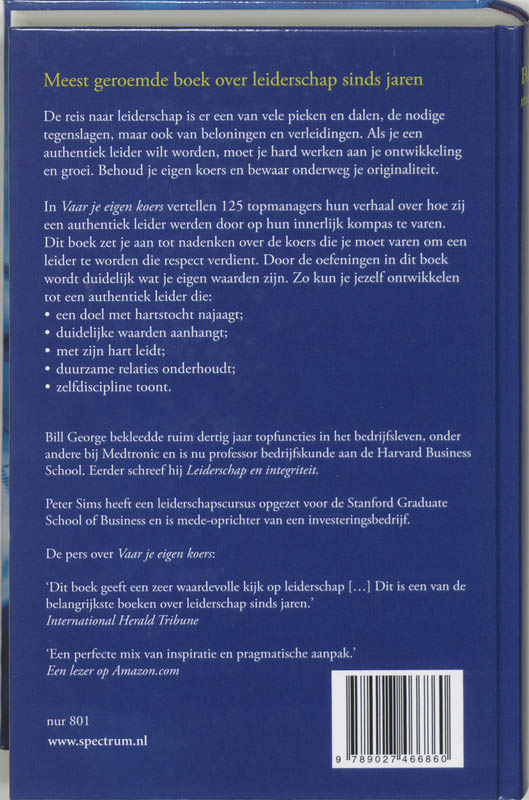 Achterkant van Vaar je eigen koers