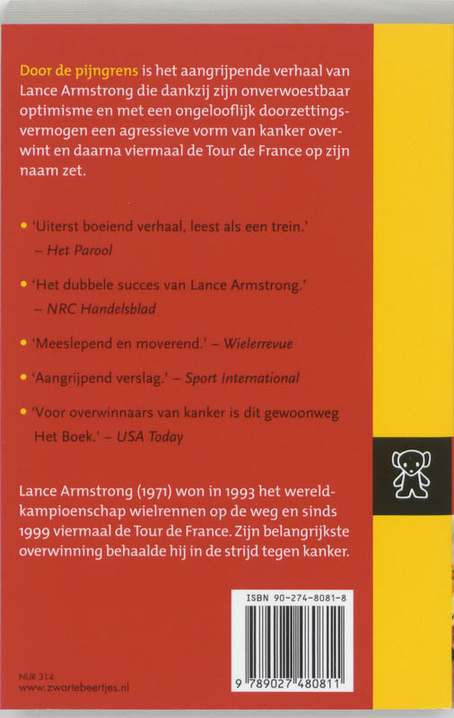 Achterkant van Door de pijngrens