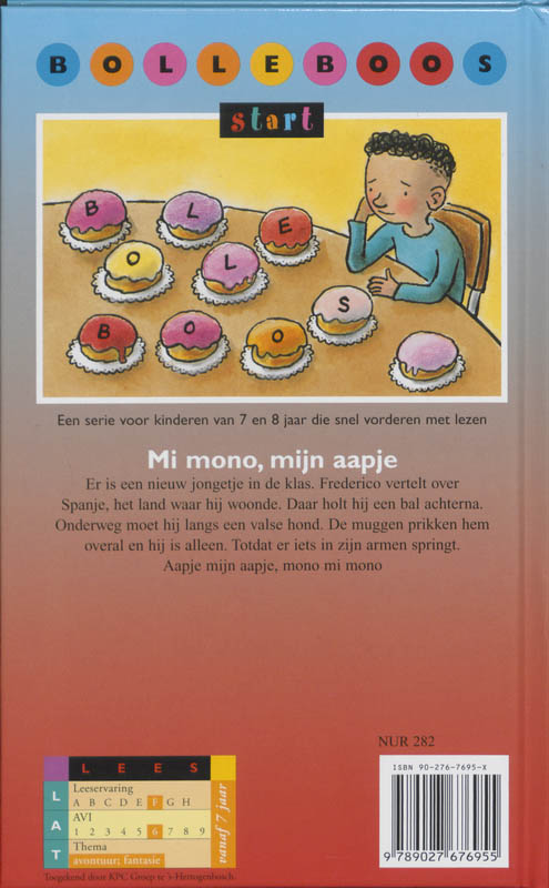 Achterkant van Mi mono, mijn aapje