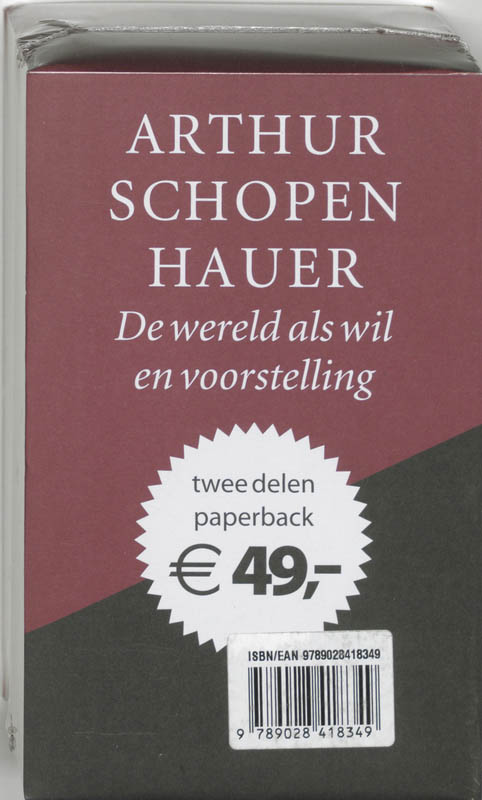 Achterkant van De wereld als wil en voorstelling set