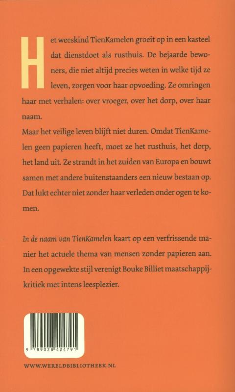 Achterkant van In de naam van TienKamelen