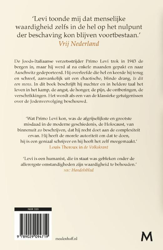 Achterkant van Is dit een mens