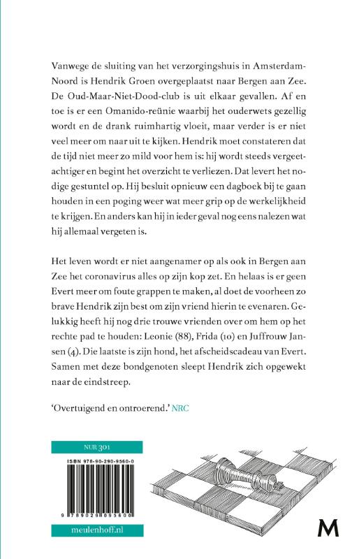 Achterkant van Opgewekt naar de eindstreep