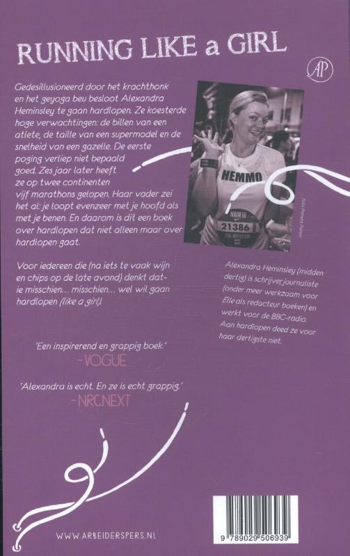 Achterkant van Running like a girl