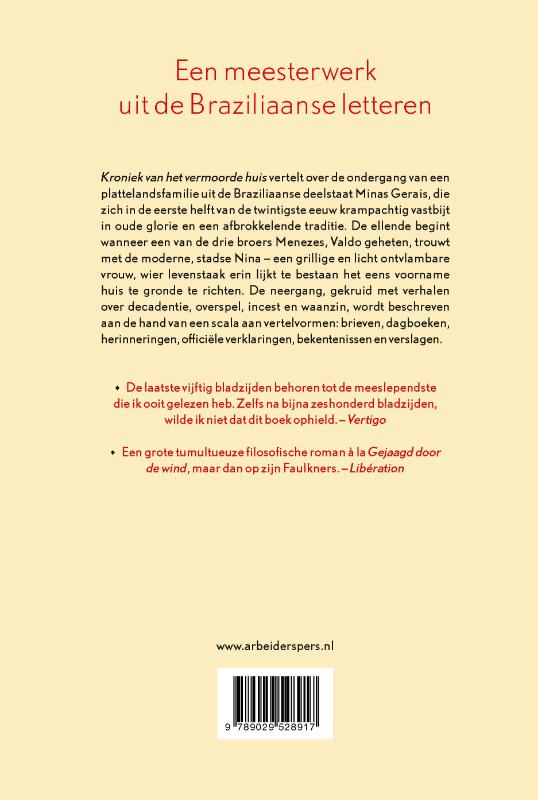 Achterkant van Kroniek van het vermoorde huis