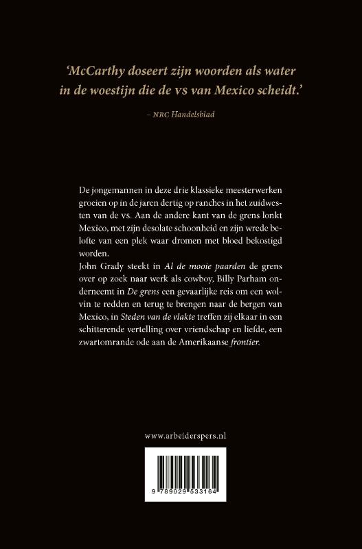 Achterkant van De grenstrilogie