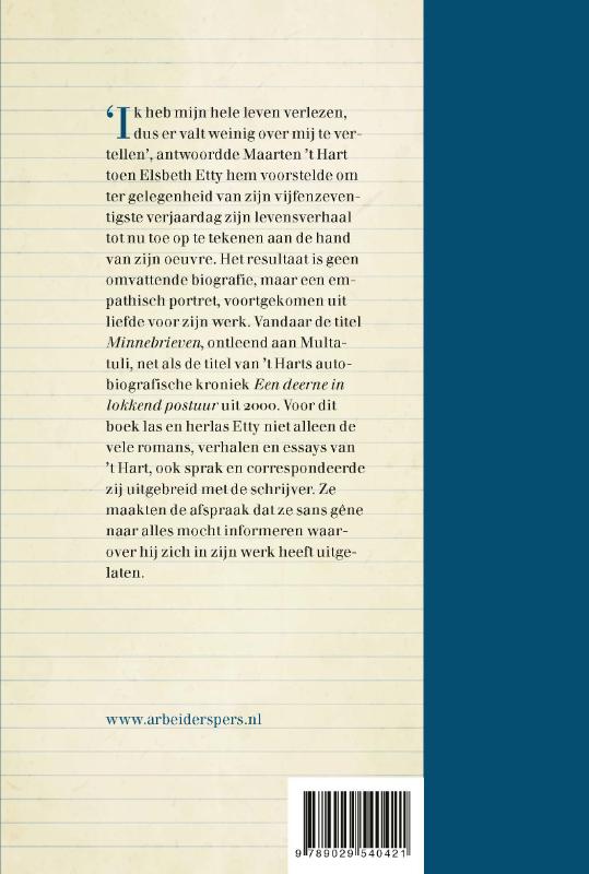 Achterkant van Minnebrieven aan Maarten