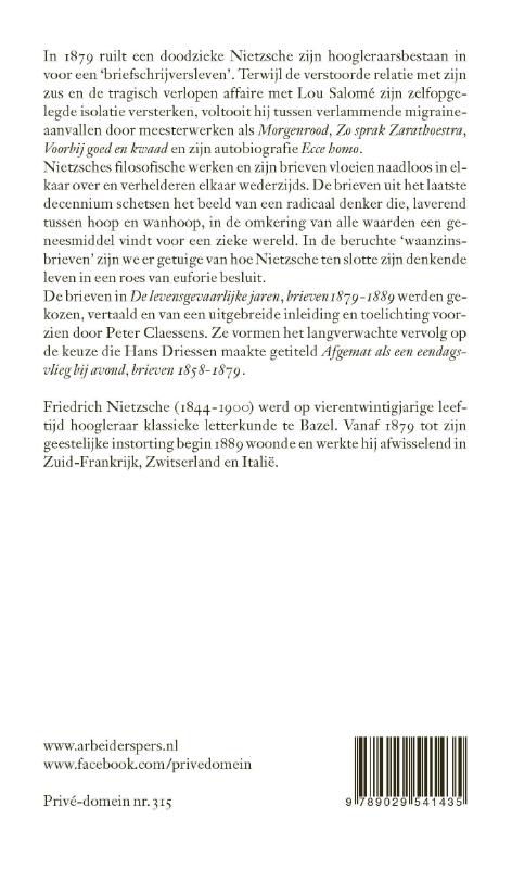 Achterkant van De levensgevaarlijke jaren