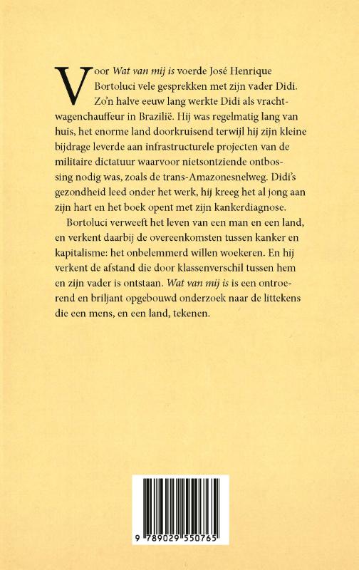 Achterkant van Wat van mij is