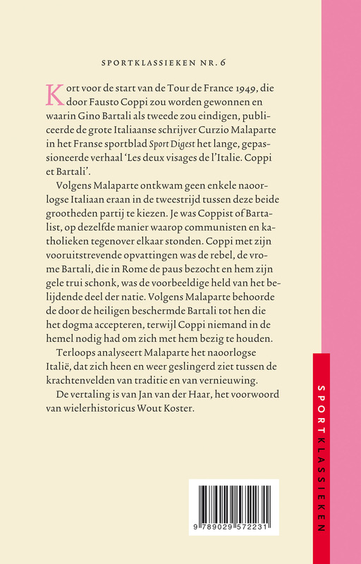 Achterkant van Fausto Coppi en Gino Bartali