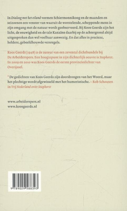 Achterkant van Dialoog met het eiland