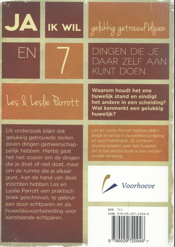 Achterkant van Ja ik wil gelukkig getrouwd blijven