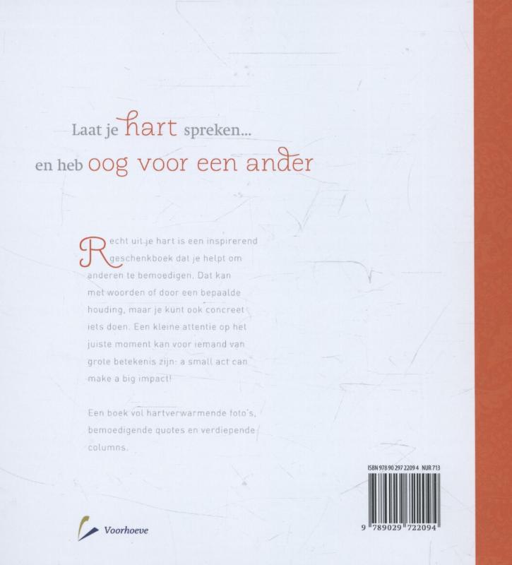 Achterkant van Recht uit mijn hart