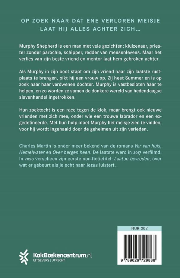 Achterkant van Waar de wereld in de oceaan valt