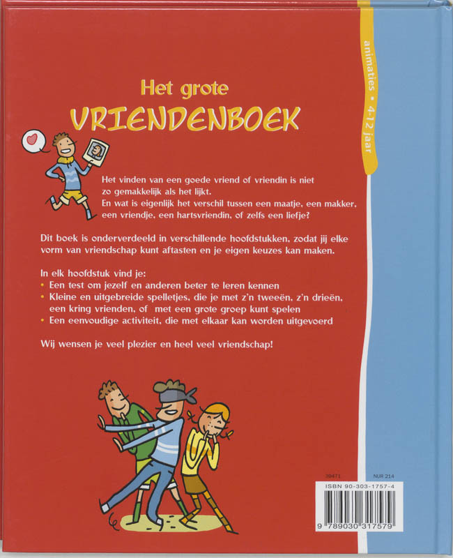 Achterkant van Het grote vriendenboek