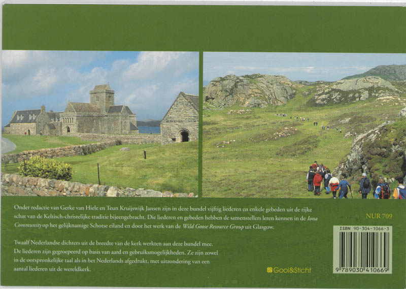 Achterkant van Liederen en gebeden uit Iona & Glasgow