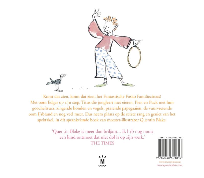 Achterkant van Quentin Blake