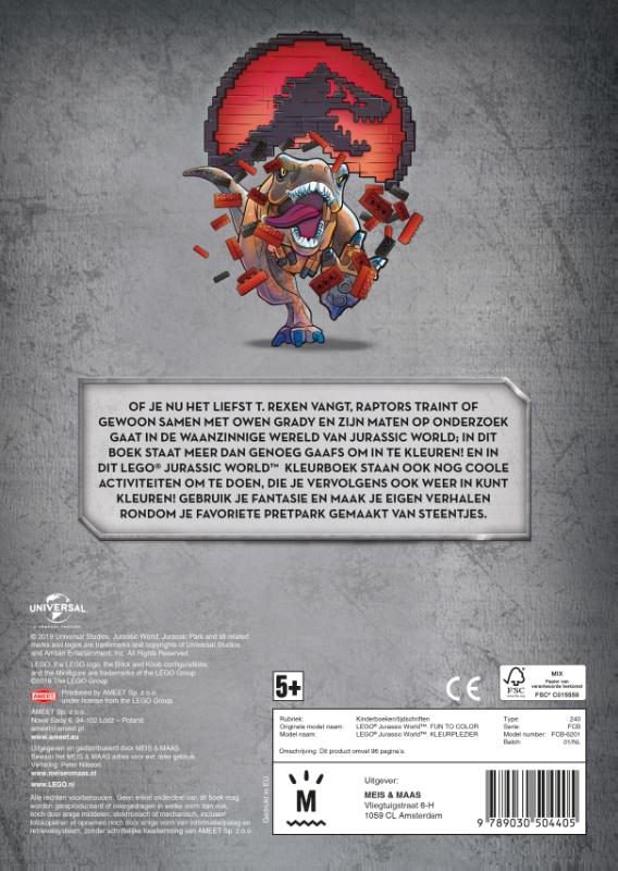 Achterkant van LEGO Jurassic kleur-en speelplezier