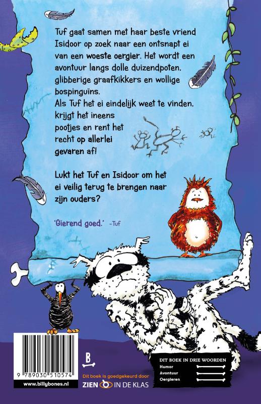 Achterkant van Tuf en het ontsnapte ei