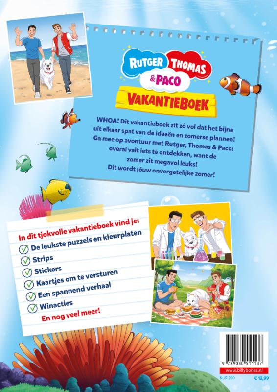 Achterkant van Het vakantieboek van Rutger, Thomas en Paco