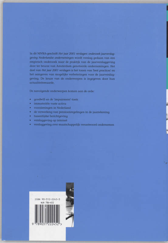 Achterkant van Het jaar 2001 verslagen