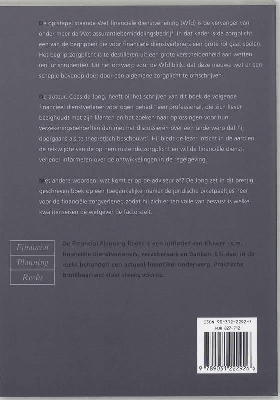 Achterkant van Zorgplicht bij financieel advies