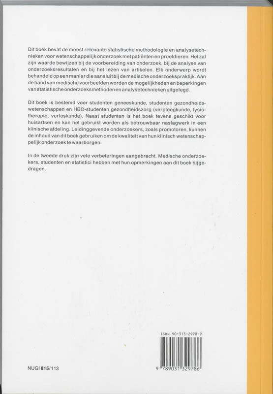 Achterkant van Klinische statistiek