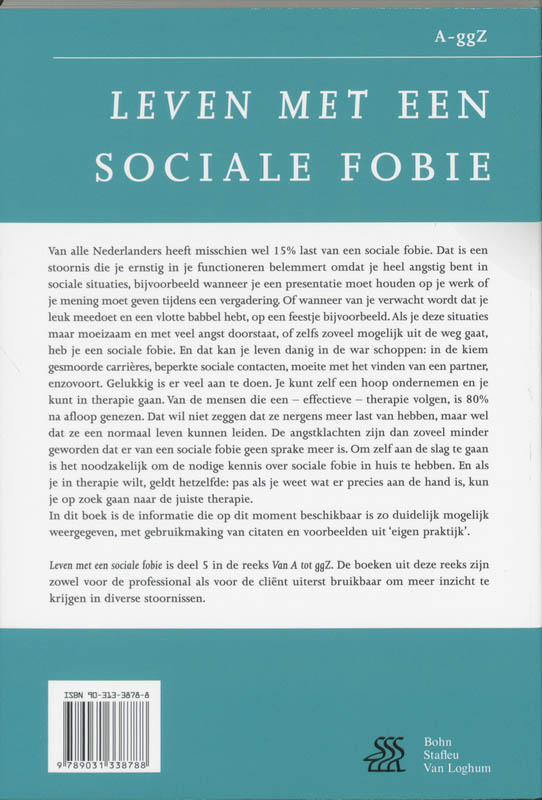 Achterkant van Leven met een sociale fobie
