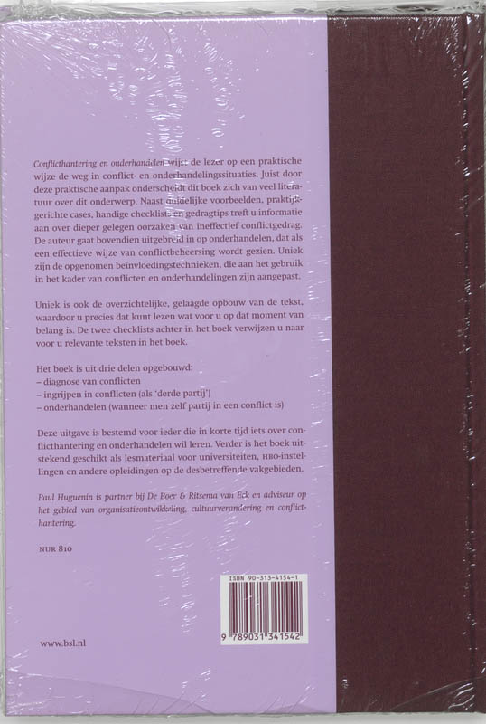 Achterkant van Conflicthantering en onderhandelen