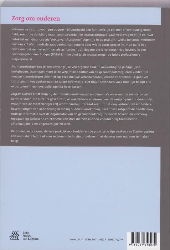 Achterkant van Zorg om ouderen