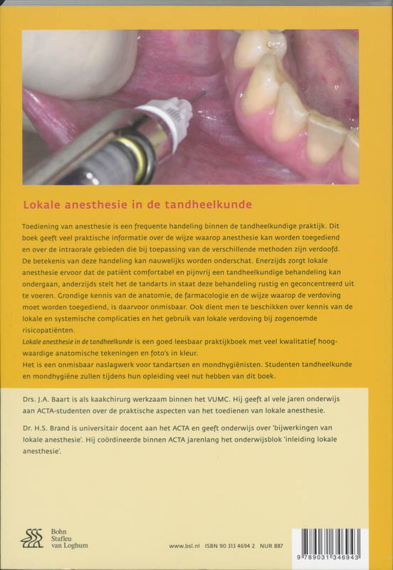 Achterkant van Lokale anesthesie in de tandheelkunde