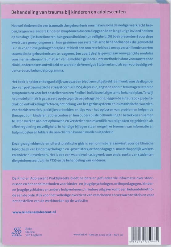 Achterkant van Behandeling van trauma bij kinderen en adolescenten